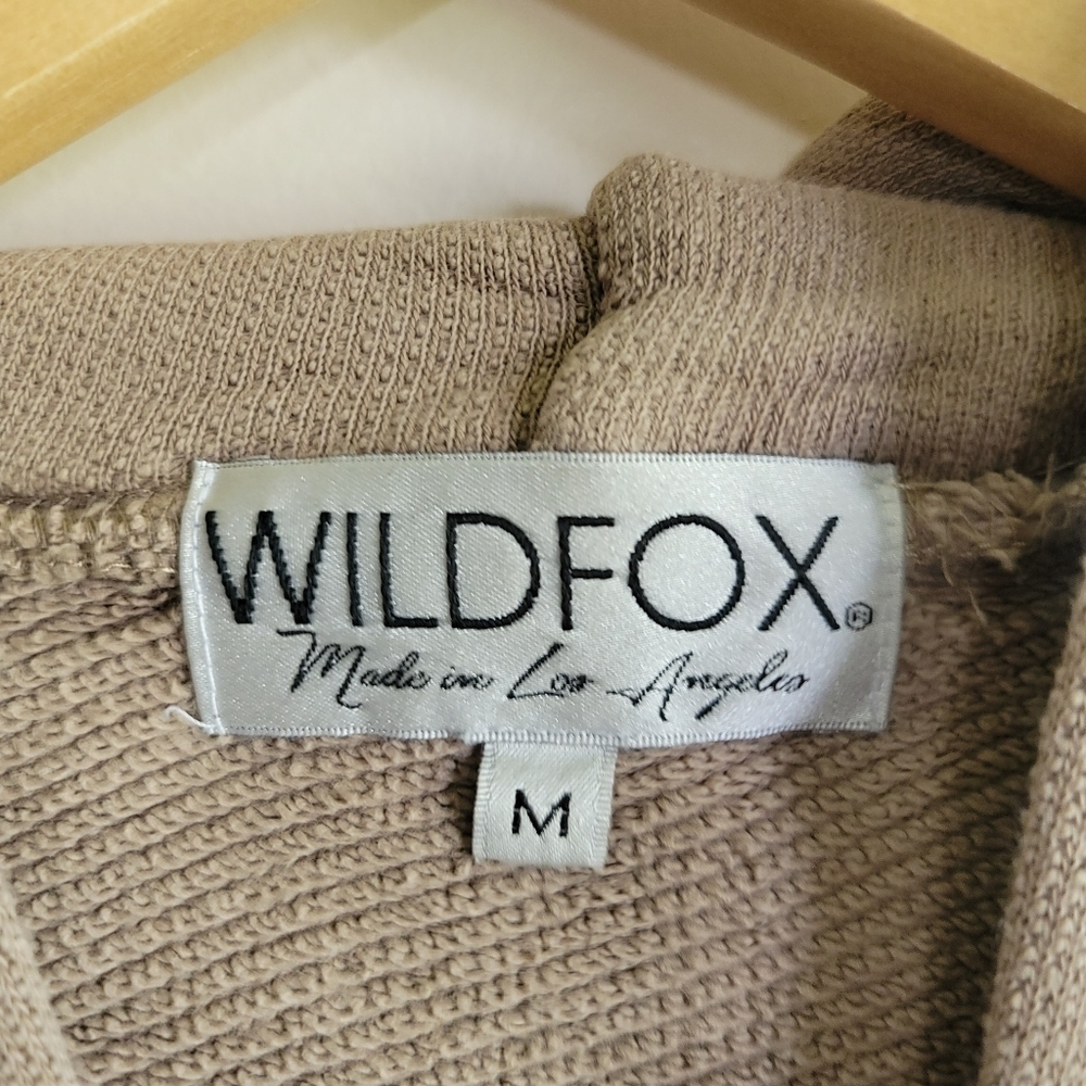 Wildfox, Oversized Colorblock Embroidered Roses Hoodie, Brown/Cream/Pink, Size M — image 8 of 8